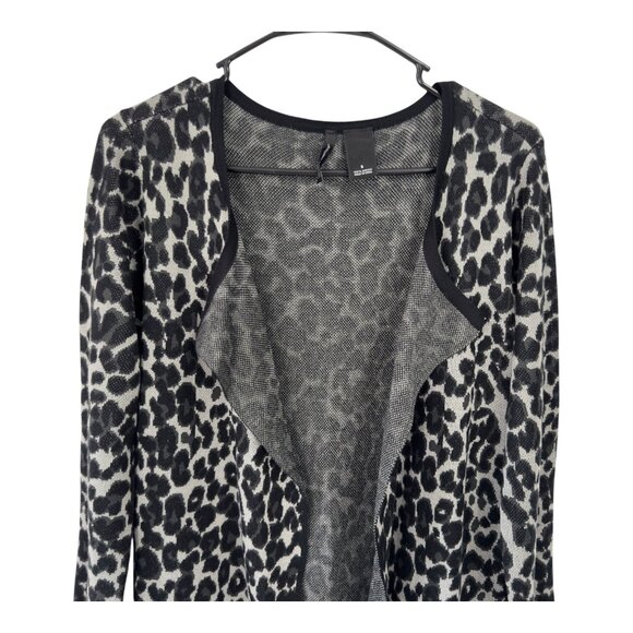 NEW DIRECTIONS Leopard Print Open Front Cardigan Sweater With Long Sleeves SZ S - Picture 8 of 10